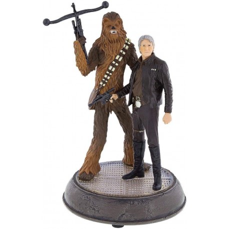 Han Solo and Chewbacca Light Up Figurine Statue – Star Wars: The Force Awakens