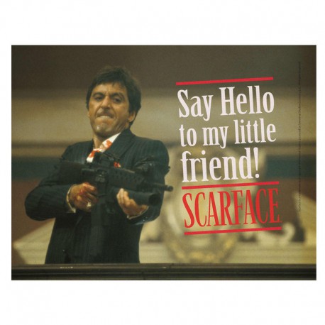 Scarface Say Hello glass poster