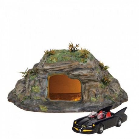 The Batcave Statue with Batmobile and light