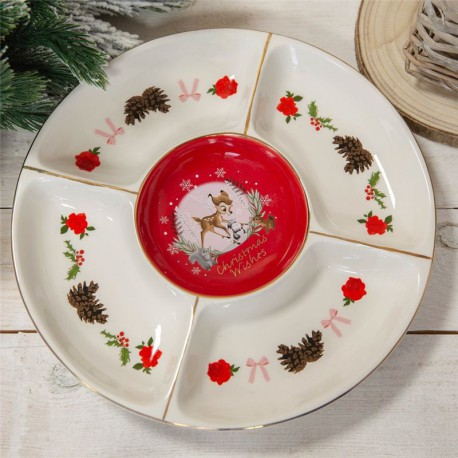 Disney Bambi Enchanted Forest Christmas Serving Plate