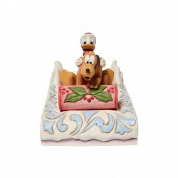 Disney Traditions - A Friendly Race - Donald & Pluto Sledding Figurine