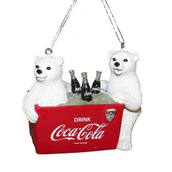 Coca-Cola Cubs and Cooler Resin Ornament