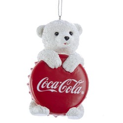 Coca Cola Polar Bear Cub with Bottle Cap Ornament