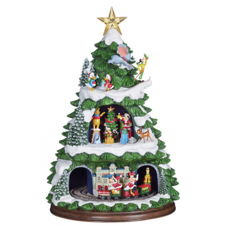 Disney Animated Christmas Tree Table Top Statue with LED Lights & Sounds (44.5cm)