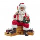 Coca-Cola Figurine Santa Sitting on Crates