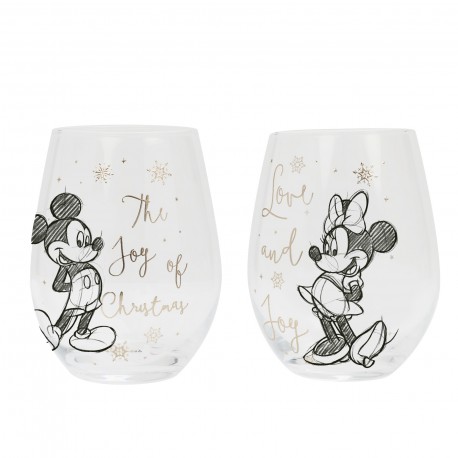 Disney - Mickey & Minnie Mouse Christmas Glasses (Set Of 2)