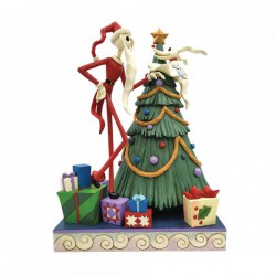 Disney Traditions - Decking the Halls - Santa Jack with Zero by Tree Figurine