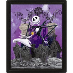 Nightmare Before Christmas Framed 3D Lenticular Poster Graveyard 26 x 20 cm
