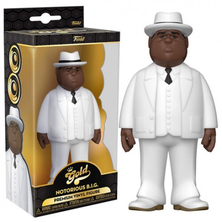 Notorious B.I.G. Vinyl Gold Figure Biggie Smalls White Suit 13 cm