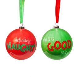 The Grinch Set of 2 Baubles - Naughty & Good