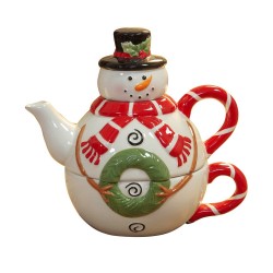 Single Serve Snowman Teapot and Cup – 17.5cm