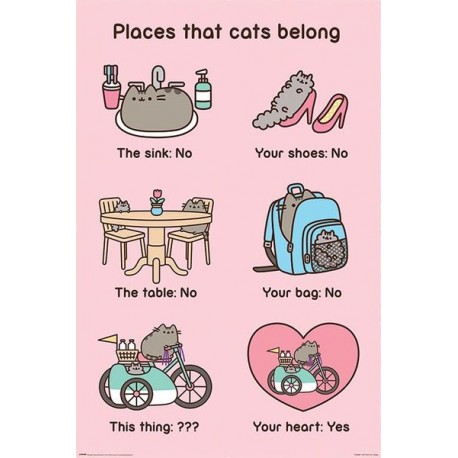 Pusheen Places Cats Belong - Maxi Poster