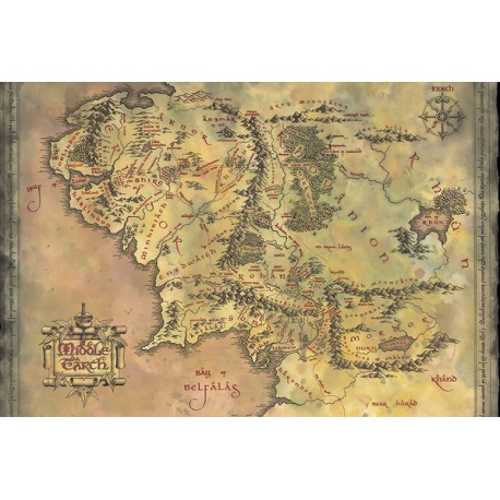 The Lord Of The Rings Middle Earth Map - Maxi Poster (N45)