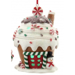 Kurt S. Adler Gingerbread House Snowman Ornament
