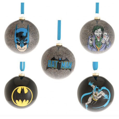 Set of 4 DC Comic Christmas Baubles - Batman