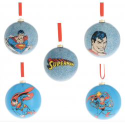 Set of 4 DC Comic Christmas Baubles - Superman
