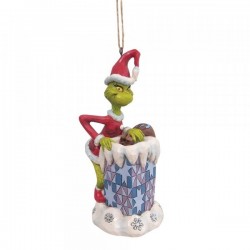 Grinch Climbing in Chimney Hanging Ornament