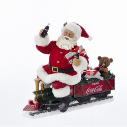 Kurt S. Adler Coca Cola Santa on Train Figurine