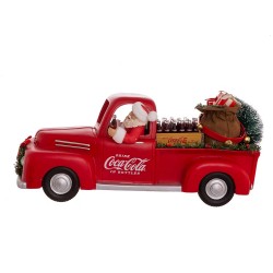Kurt S. Adler Coca Cola Santa in Pick-Up Truck Figurine