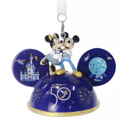Walt Disney World 50th Anniversary Mickey and Minnie Mouse Light-Up Hanging Ornament