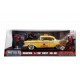 Jada 1957 Chevrolet Bel Air Taxi Yellow with Deadpool Die-cast Figure Marvel Series 1/24 Die-cast Model Car 30290