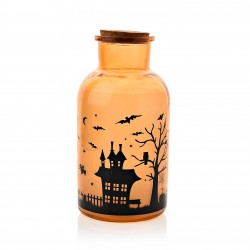 Spooky House, Orange Led Light-Up Jar