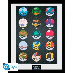 Pokemon Framed print "Pokeballs" (30x40)