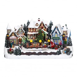Christmas Village with Reindeer Animated Adaptor LED-multicolor
