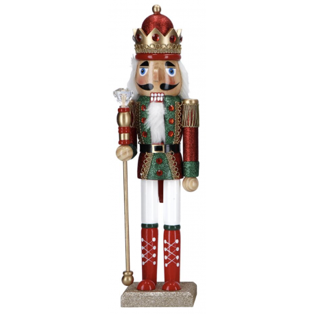 Nutcracker 38,5cm Wood (Red/Green)