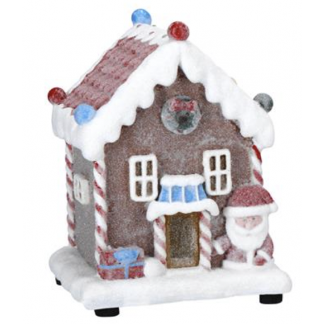 Gingerbread House Santa 20cm LED