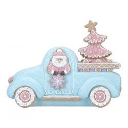 Gingerbread Santa in Car 23cm