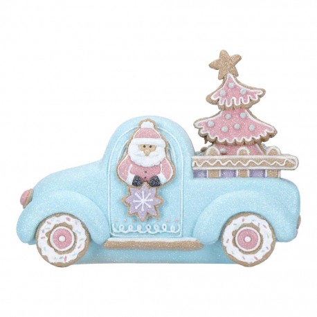 Gingerbread Santa in Car 23cm