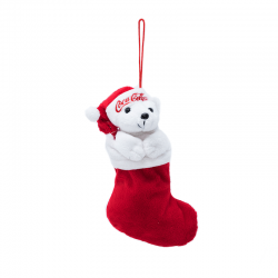 Coca Cola Polar Bear in Stocking Hanging Ornament (Plush)
