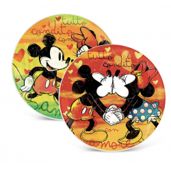 Disney - Set 2 Pizza Plates Green And Red Mickey Mouse Ø30cm