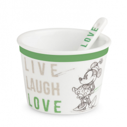 Disney - Ice Cream Cup With Spoon Minnie Live Laugh Love Green Ø 9cm