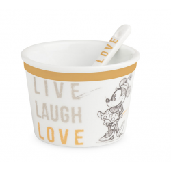 Disney - Ice Cream Cup With Spoon Minnie Live Laugh Love Orange Ø9cm