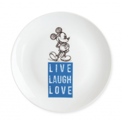 Disney - Cake Plate Mickey Live Laugh Love Blue Ø19cm