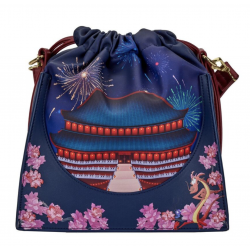 Loungefly Disney Mulan Castle Cinch Sack Cross Body Bag