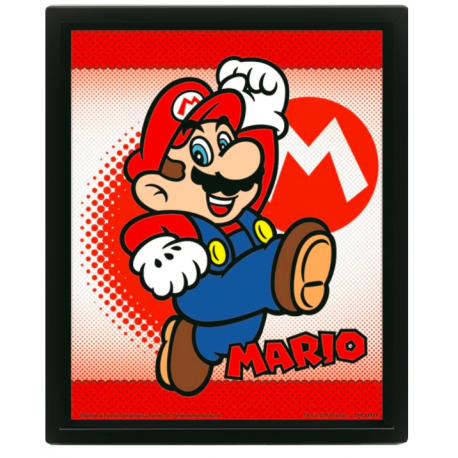 Super Mario Yoshi Mario Flip - Framed 3D Poster