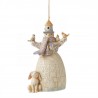 White Woodland - Snowman with Birds Ornament