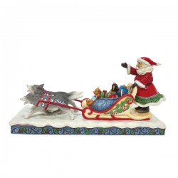 Heartwood Creed - Santa in Dog Sled with Toys Figurine