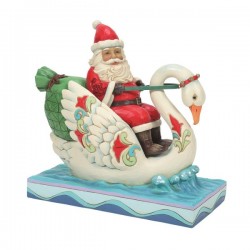 Heartwood Creed - Santa Riding Swan Figurine