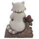 White Woodland Collection - Raccoon with Pinecone Mini Figurine