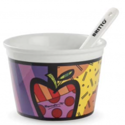 Romero Britto - Ice Cream Bowl Apple with Spoon 9cm
