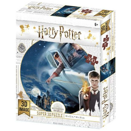Harry & Ron Flying over Hogwarts 300pc Lenticular Puzzle