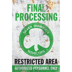 Halloween 3: Silver Shamrock Final Processing Metal Sign