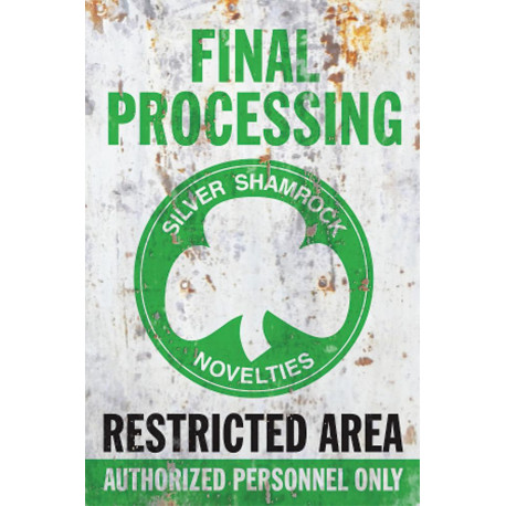Halloween 3: Silver Shamrock FinalProcessing Metal Sign