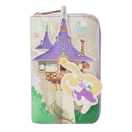 Disney Tangled Rapunzel Swinging From Tower Zip Around Wallet