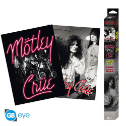 Motley Crue - Set 2 Posters Chibi 52x38 - Pink Neon and Straightjackets
