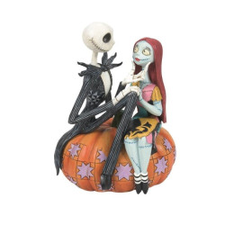 Pre-Order Disney Traditions Jack and Sally on a Pumpkin Figurine